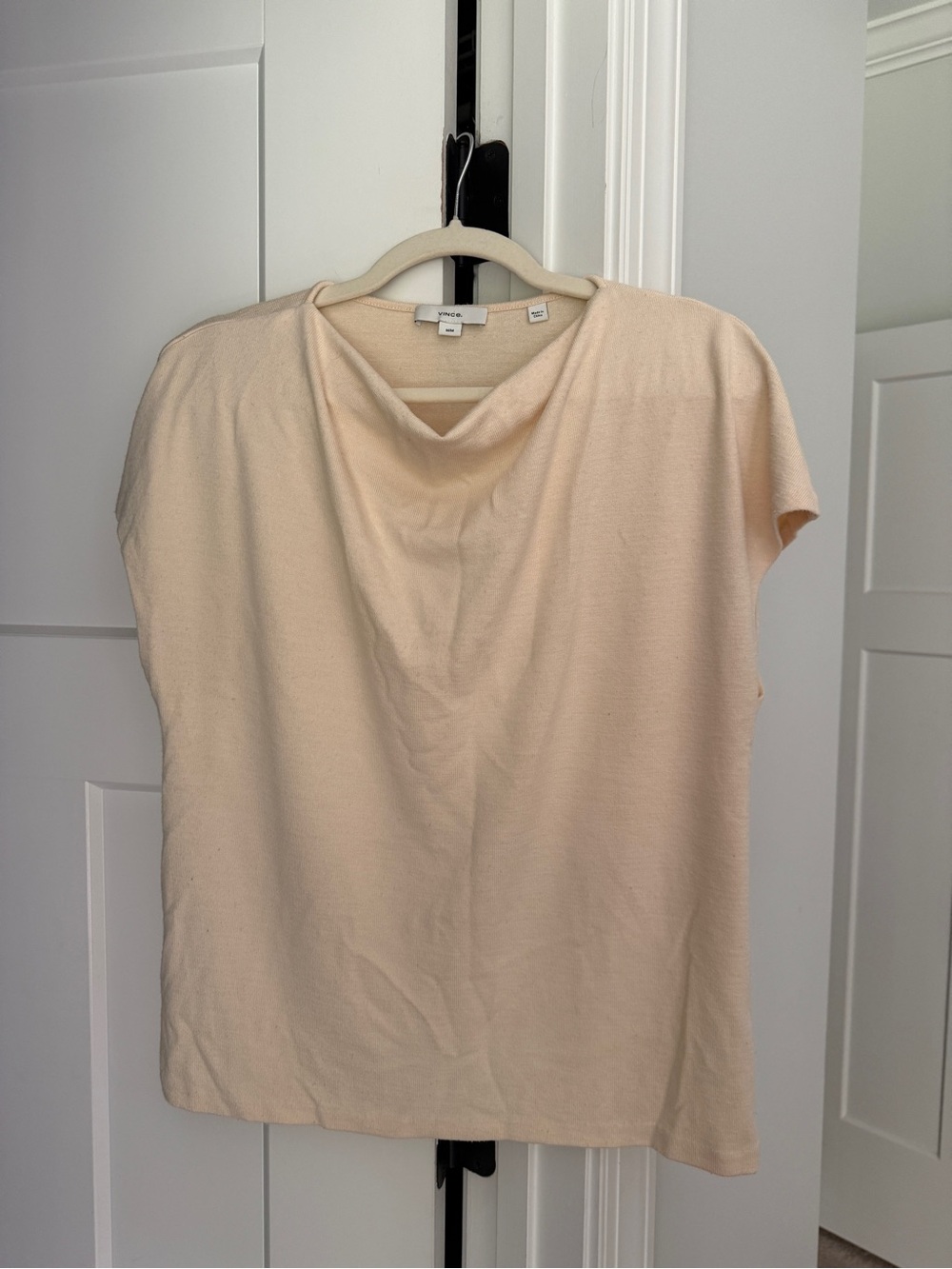 Vince sleeveless light peach cowl neck top